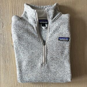 Patagonia Women’s Better Sweater Quarter-Zip Jacket in Oatmeal/Gray, Size Small